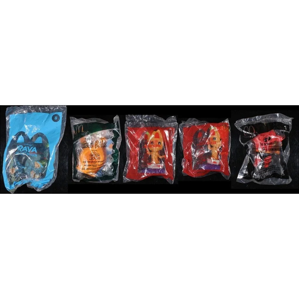 Disney McDonalds Happy Meal Toy Lot 5 Marvel Groot Incredibles Raya Chicken